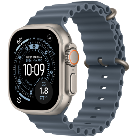 Picture of APPLE Apple Watch Ultra 3 GPS + Cellular 49mm Natural Titanium Case with Anchor Blue Ocean Band,Model A3281