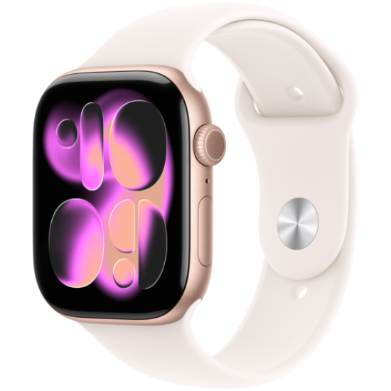 Picture of APPLE Apple Watch Series 11 GPS 46mm Rose Gold Aluminium Case with Light Blush Sport Band - S/M,Model A3333
