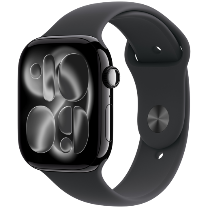 Picture of APPLE Apple Watch Series 11 GPS 46mm Jet Black Aluminium Case with Black Sport Band - M/L,Model A3333