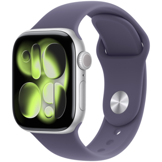 Picture of APPLE Apple Watch Series 11 GPS 42mm Silver Aluminium Case with Purple Fog Sport Band - S/M,Model A3331