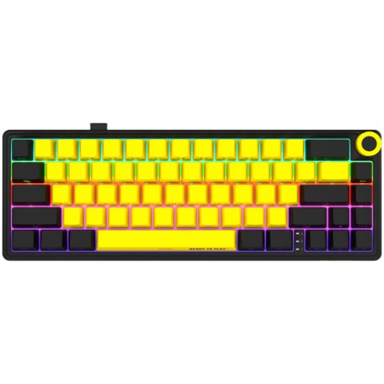 Picture of LORGAR LORGAR KBP70MW, Wireless 65% Mechanical Gaming Keyboard Pro, Black/yellow, EN layout
