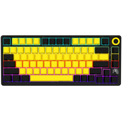 Picture of LORGAR LORGAR KBP7075W, Wireless 75% Mechanical Gaming Keyboard Pro, Black/yellow, EN layout