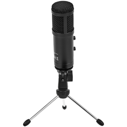 Picture of LORGAR LORGAR Soner 313, Gaming Microphones, Black, USB condenser microphone with Volume Knob & Echo Kob, including 1x Microphone, 1 x 2.5M USB Cable, 1 x Tripod Stand, 1 x User Manual, body size: Φ47.4*158.2*48.1mm, weight: 243.0g