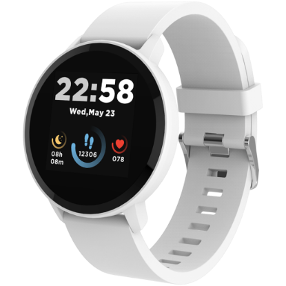 Picture of CANYON CANYON Lollypop SW-63, Smart watch, 1.3inches IPS full touch screen, Round watch, IP68 waterproof, multi-sport mode, BT5.0, compatibility with iOS and android, Silver white, Host: 25.2*42.5*10.7mm, Strap: 20*250mm, 45g