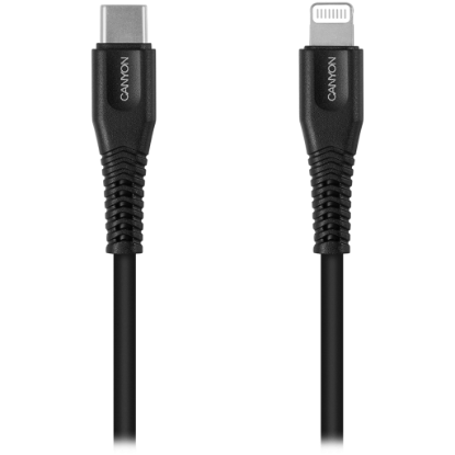 Picture of CANYON CANYON cable MFI-4 Type-C to Lightning 1.2m Black