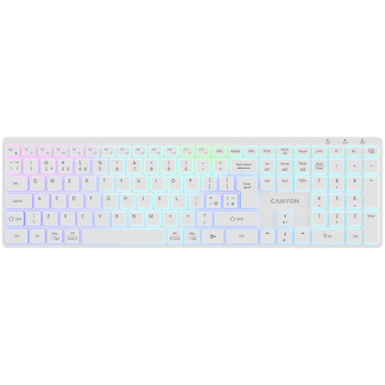 Picture of CANYON CANYON keyboard HKB-W11 UK/US RGB Dual Mode Wireless White