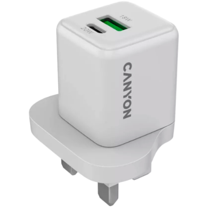 Picture of CANYON CANYON charger CU20AC GaN 20W 1xPD 1xQC UK White