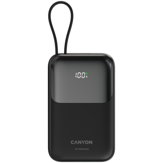 Picture of CANYON CANYON power bank OnPower 101 built-in cable 10000 mAh PD22.5W Black