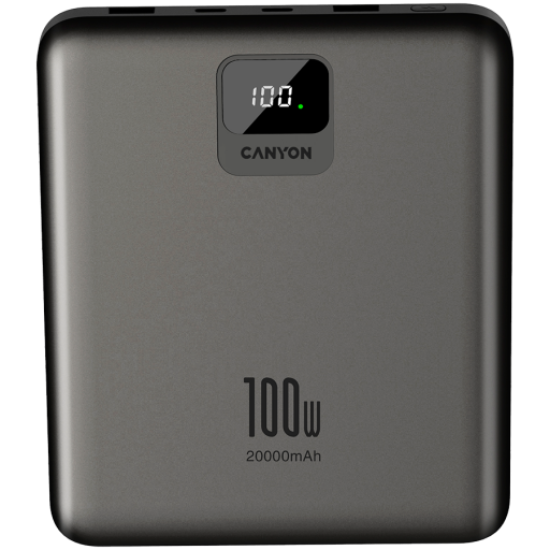 Picture of CANYON CANYON power bank PB-2008 LED FLAT 20000 mAh PD100W QC3.0 Dark Grey