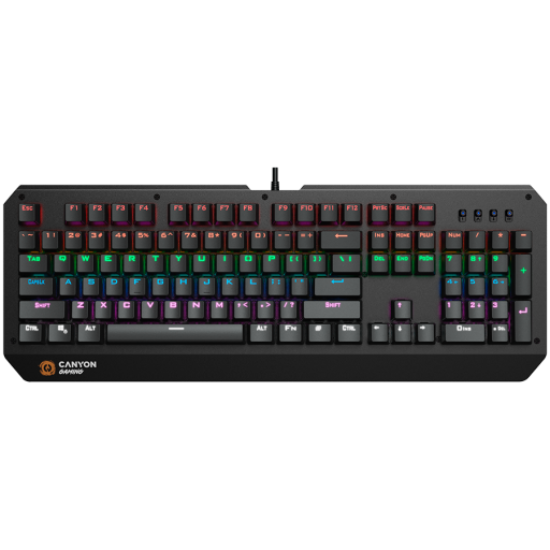Picture of CANYON CANYON Hazard GK-6, Wired multimedia gaming keyboard with lighting effect, 108pcs rainbow LED, Numbers 104keys, EN double injection layout, cable length 1.8M, 450.5*163.7*42mm, 0.90kg, color black