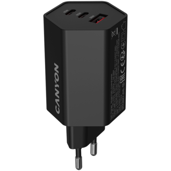 Picture of CANYON CANYON charger HEXAGON 65 GaN 65W 2xPD 1xQC EU Black
