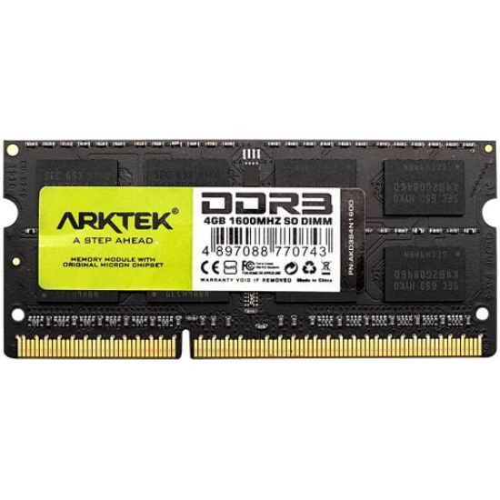 Picture of ARKTEK Arktek Memory 4GB DDR3 PC-1600 SO-DIMM RAM Module for Notebook