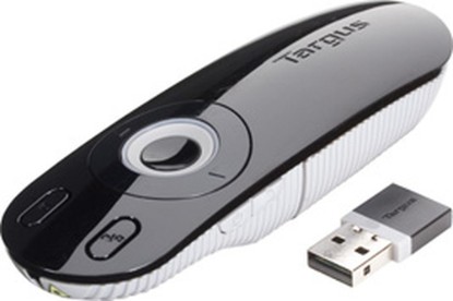 Picture of TARGUS WIRELESS PRESENTER WITH LASER POINTER, LEAR & INTUITIVE LAYOUT, 2.4 GHZ WIRELESS TECHNOLOGY OPERATES UP TO 15 METRES AWAY, USB PORT REQUIRED; TRUE PLUG-AND-PLAY DEVICE, NO DRIVERS REQUIRED; PC/MAC AND NETBOOK COMPATIBLE