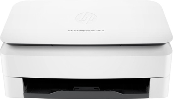 Picture of HP SCANJET ENTERPRISE 7000 S3 SHEET-FEED SCANNER. DESIGNED FOR WORKGROUPS IN MANAGED PRINTING ENVIRONMENTS THAT NEED A FAST, PC-CONNECTED SCANNER TO IMPROVE WORKFLOWS AND DOCUMENT MANAGEMENT, AND WHICH CAN PROCESS A VARIETY OF PAPER SIZES. QUICKLY SCAN UP TO 45 PPM AND 90 IPM IN BLACK-AND-WHITE AND GREYSCALE, 45 PPM AND 70 IPM IN COLOUR. AUTOMATICALLY IMPROVE THE ACCURACY OF SCANNED IMAGES WITH BU