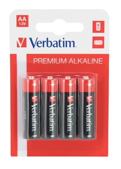 Picture of VERBATIM AA ALKALINE BATTERIES 4PK