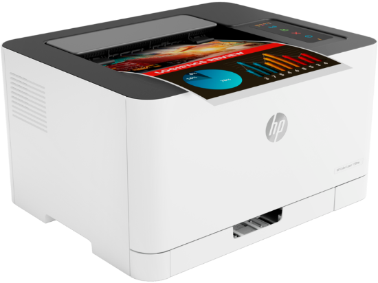 Picture of HP COLOR LASER 150NW. FUNCTIONS: PRINT. PRINT TECHNOLOGY: LASER. PRINT SPEED: UP TO 18 PPM BLACK(A4, NORMAL); UP TO 4 PPM COLOUR (A4, NORMAL). PRINT RESOLUTION: 600 X 600 DPI 4 BITS BLACK(BEST); 600 X 600 DPI 4 BITS COLOUR(BEST). MONTHLY DUTY CYCLE: UP TO 20,000 PAGES A4; RECOMMENDED MONTHLY PAGE VOLUME : 100 TO 500. DUPLEX PRINTING: MANUAL (DRIVER SUPPORT PROVIDED). STANDARD: HI-SPEED USB 2.0 POR