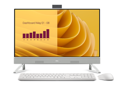 Picture of DELL 24 AIO EC27250: INTEL CORE 7-150U (12MB CACHE, UP TO 5.4 GHZ), 27.0" FHD(1920X1080) WIDE VIEW TOUCH, 32GB (2X16GB) 5200MT/S DDR5, 1TB SSD PCIE NVME M.2INTEL GRAPHICS, CAMERA & MICROPHONE 5MP IR TILT CAMERA, INTEL DUAL BAND WIRELESS AX211+ BLUETOOTH, DELL KM5221W WIRELESS KEYBOARD AND MOUSE, POWER SUPPLY 130W, OPERATING SYSTEM WINDOWS 11 PRO, SERVICE 3 YEAR PROSUPPORT, COLOUR PEARL WHITE