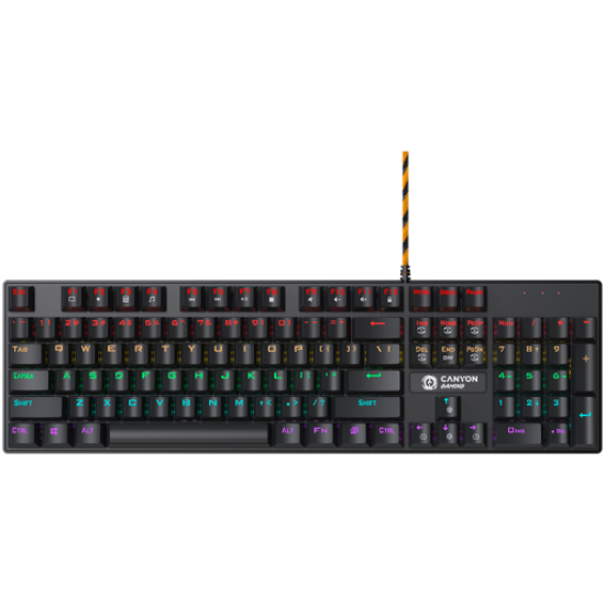 Picture of CANYON CANYON keyboard Deimos GK-4 Rainbow US Wired Black