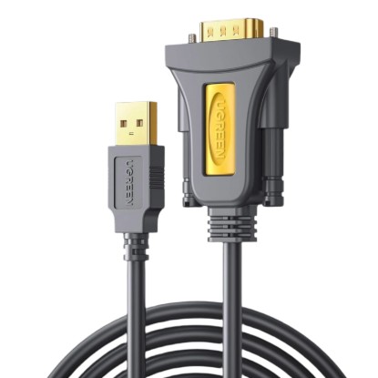 Picture of UGREEN USB 2.0 to RS-232 Serial Adapter Cable (USB-A Male to DB9 Male)-Black
