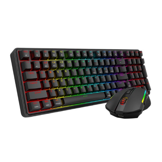 Picture of Redragon S162 RGB 3-Mode Wireless Mechanical Gaming Keyboard and Mouse Combo - Black