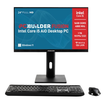 Picture of PCBuilder FUSION 24" Intel Core i5-12400 16GB DDR5 1TB Windows 11 AiO Desktop PC