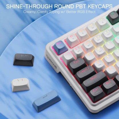 Picture of Redragon K719WGB GALATIN RGB PRO Full sized Wireless Gaming Keyboard - White