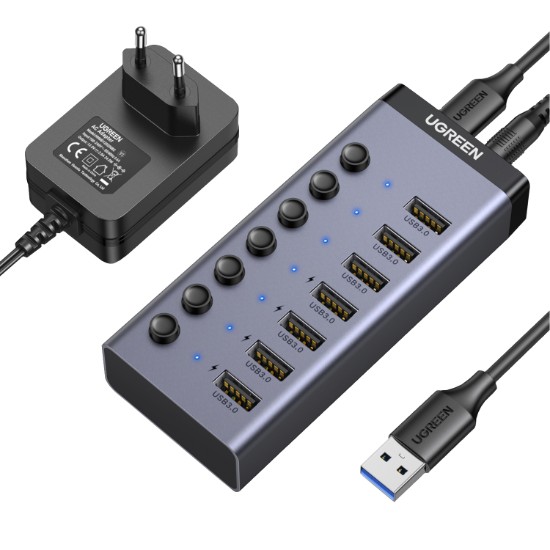 Picture of UGREEN 7 in 1 USB 3.0 Hub-Grey