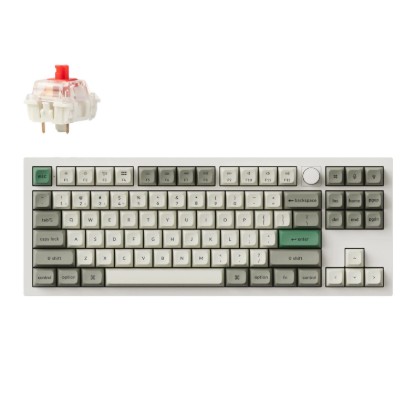 Picture of Keychron Q3 Max 80% Full Assembled Knob Red Switch Hot-Swap Gateron Jupiter RGB Wireless Keyboard - Shell White