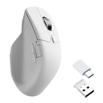 Picture of Keychron M6SB72 1K Wireless Mouse (BT/2.4GHz/Wired) with Huano silent Micro switch and premium wheel - White